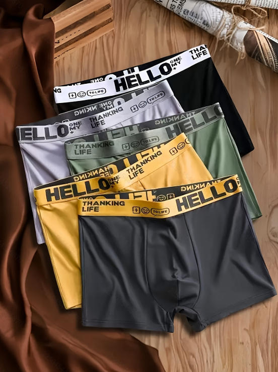 Multi Pack Underwear - Men's Milk Silk Boxer Briefs 5-Pack