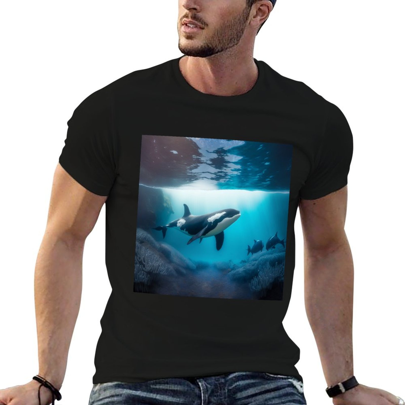 Under Sea Orca T-Shirt Minimal - Undershirt Crew Neck ulasan dan harga