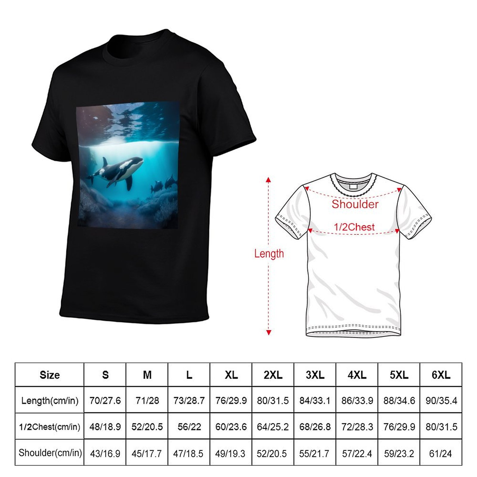 Under Sea Orca T-Shirt Minimal - Undershirt Crew Neck ulasan dan harga