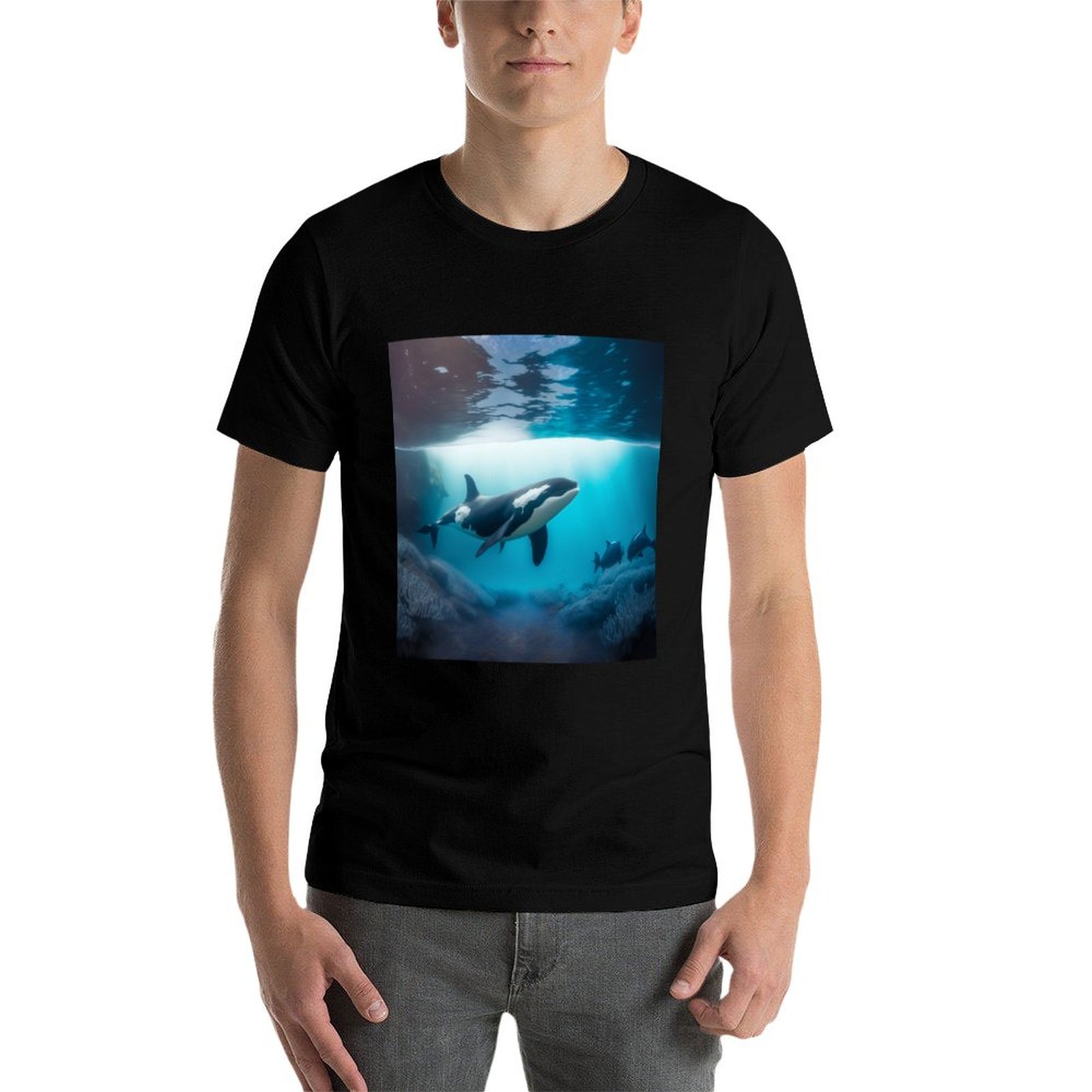 Under Sea Orca T-Shirt Minimal - Undershirt Crew Neck ulasan dan harga