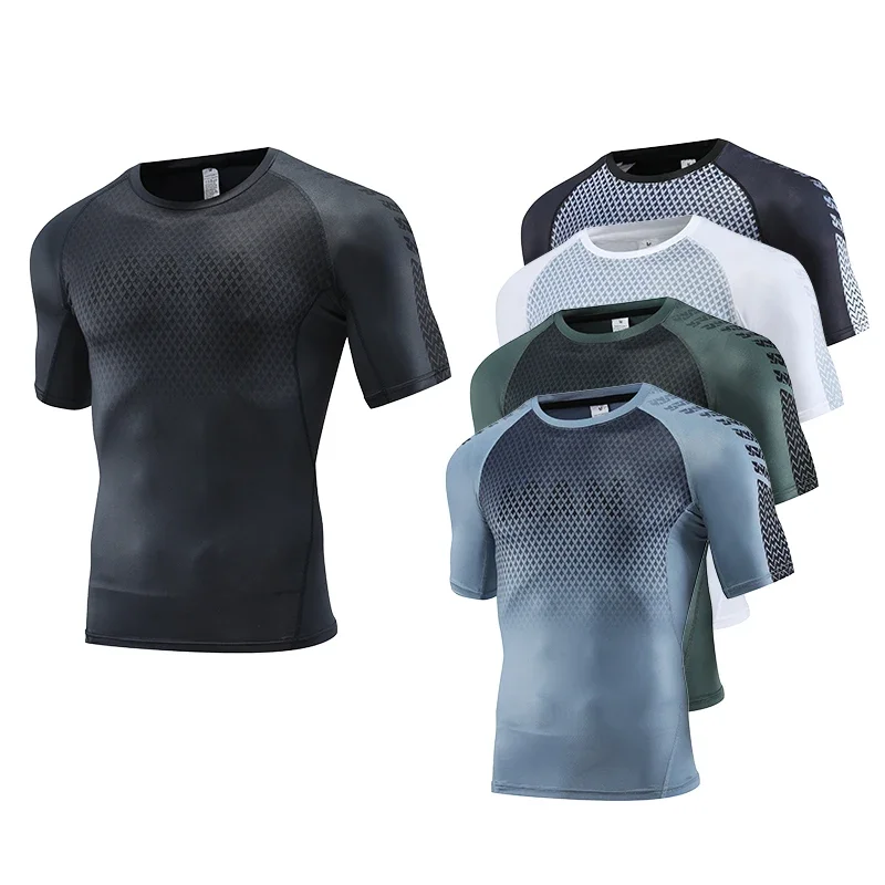 Mens Sport Top for Fitness T-s - T Shirt Tight Fit ulasan dan harga