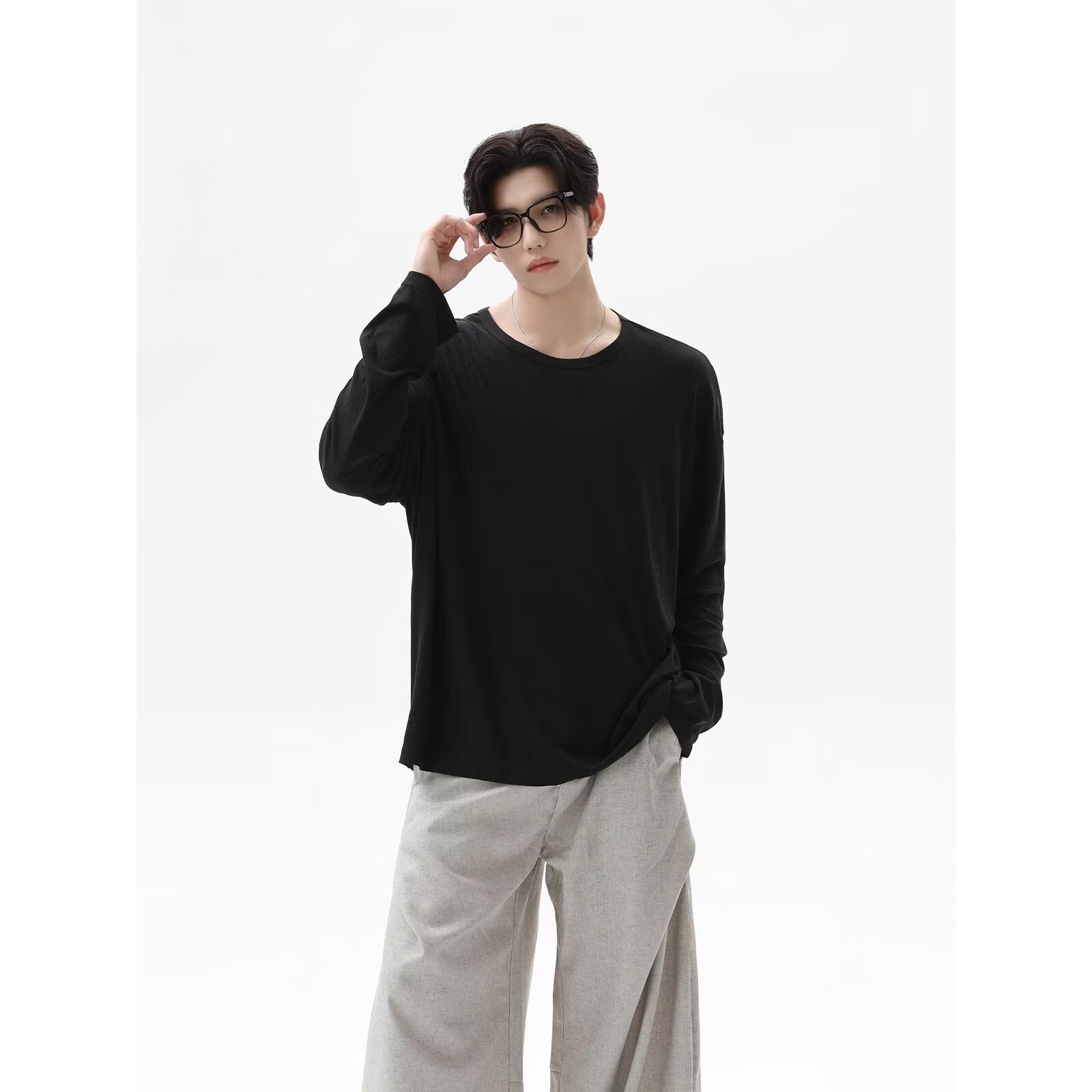 2026 Autumn New Texture Long S - Undershirt Crew Neck ulasan dan harga