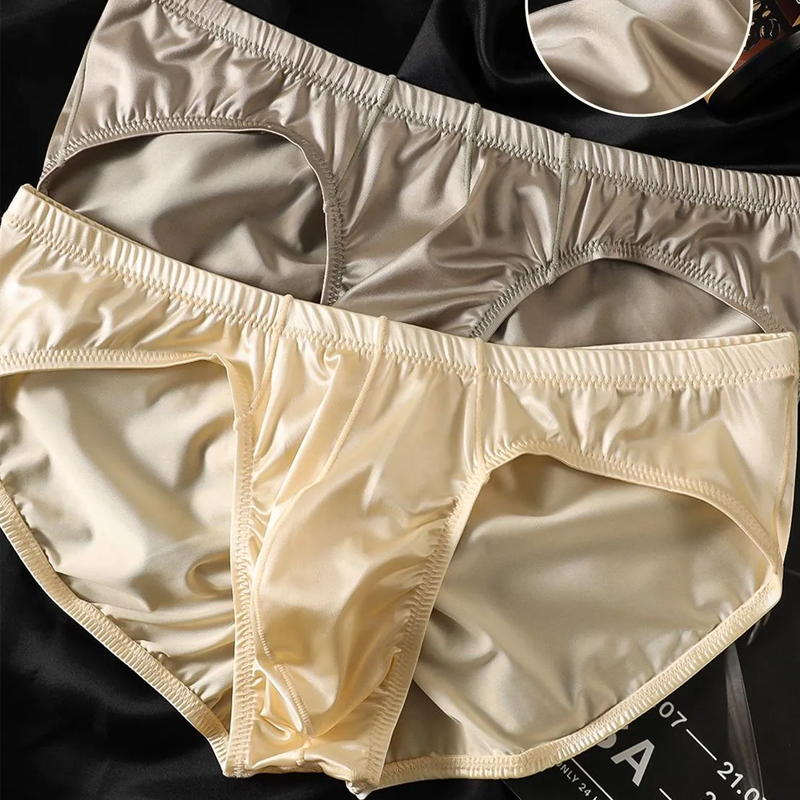 4pcs Mens Briefs Shinny Satin  - Pouch Boxer Pouch ulasan dan harga